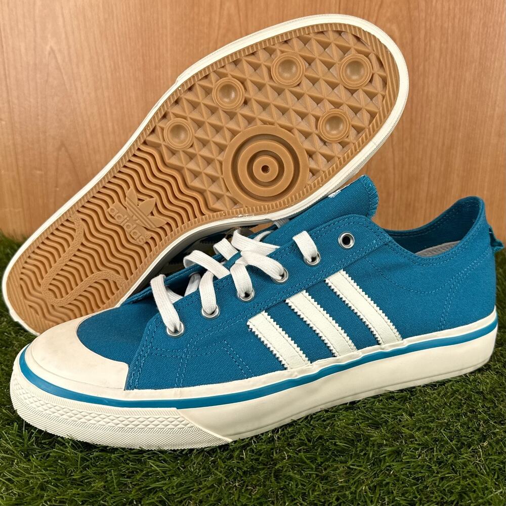adidas Nizza RF 74 Active Teal Off White Victory Blue Sneakers HQ8566 Mens Sz 12